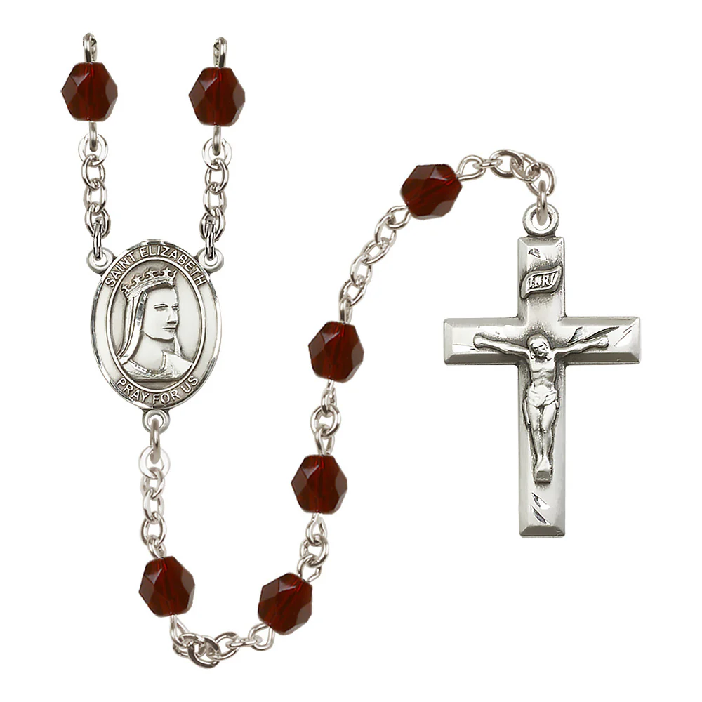 St. Elizabeth of Hungary Crystal Birthstone Rosary - Multiple Birthstones - Image 6