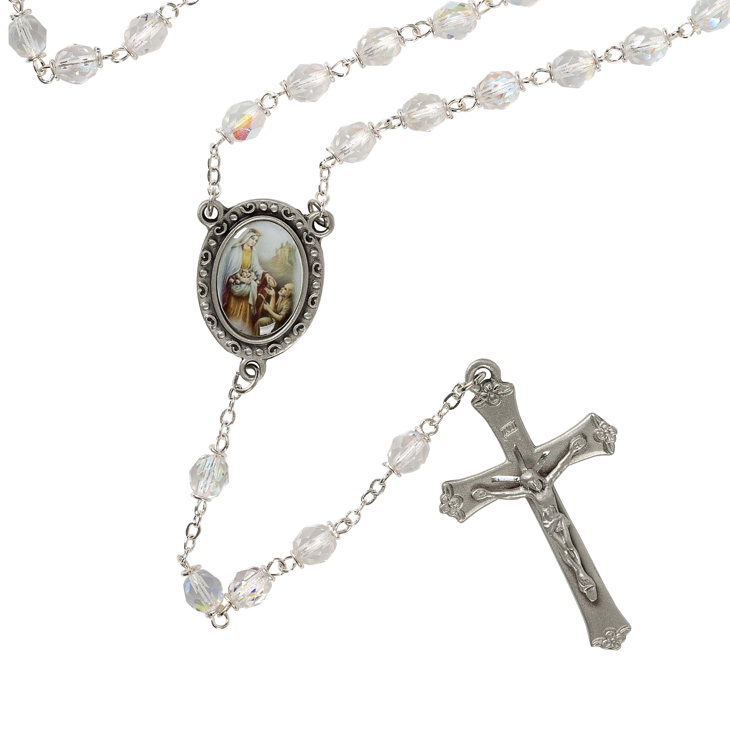 St. Elizabeth of Hungary Crystal Rosary - Image 4