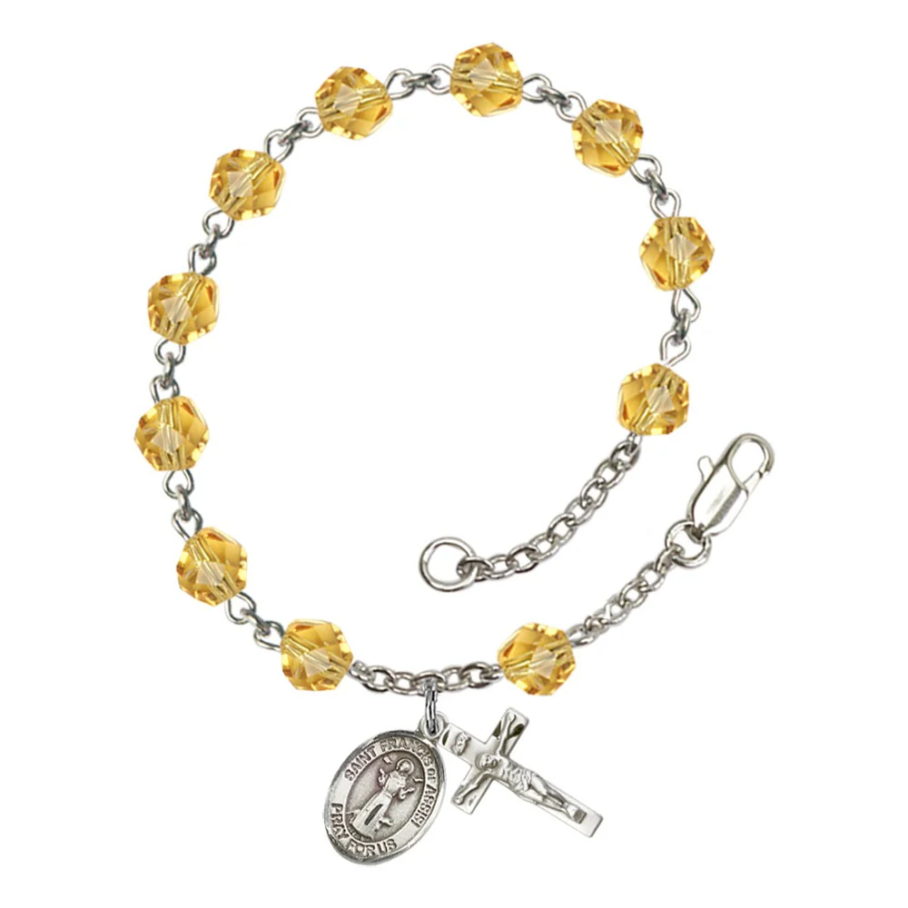 St. Francis of Assisi Crystal Birthstone Rosary Bracelet - Multiple Birthstones - Image 8
