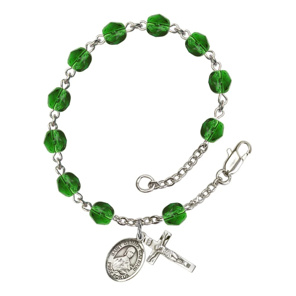 St. Gemma Galgani Crystal Birthstone Rosary Bracelet - Image 10