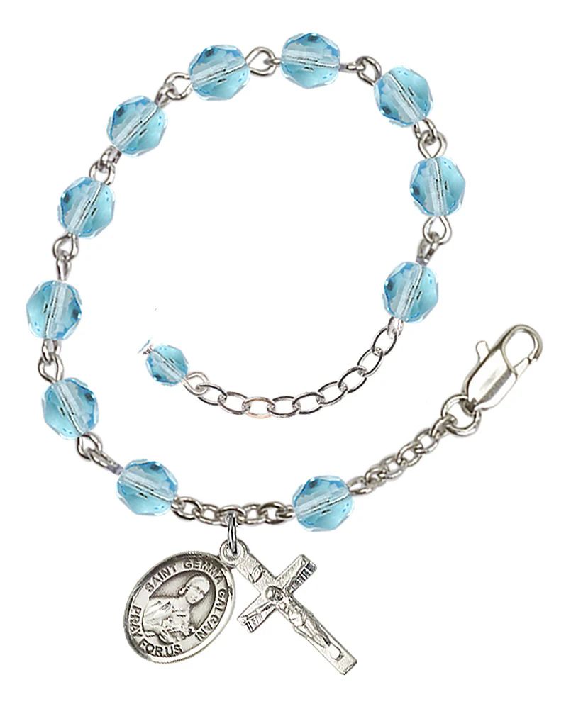 St. Gemma Galgani Crystal Birthstone Rosary Bracelet - Image 11