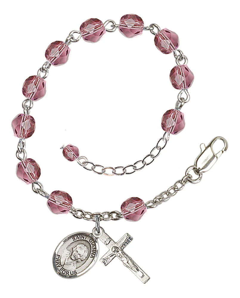St. Gianna Beretta Molla Crystal Birthstone Rosary Bracelet - Multiple Birthstones - Image 12