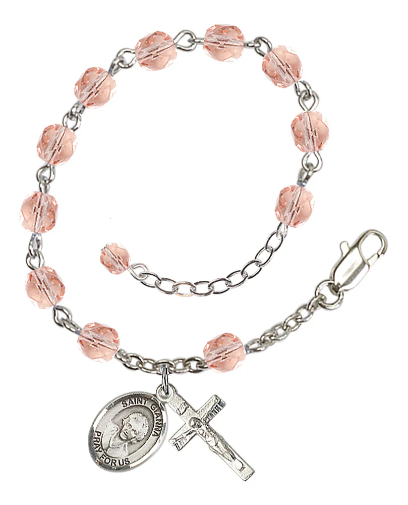 St. Gianna Beretta Molla Crystal Birthstone Rosary Bracelet - Multiple Birthstones - Image 5