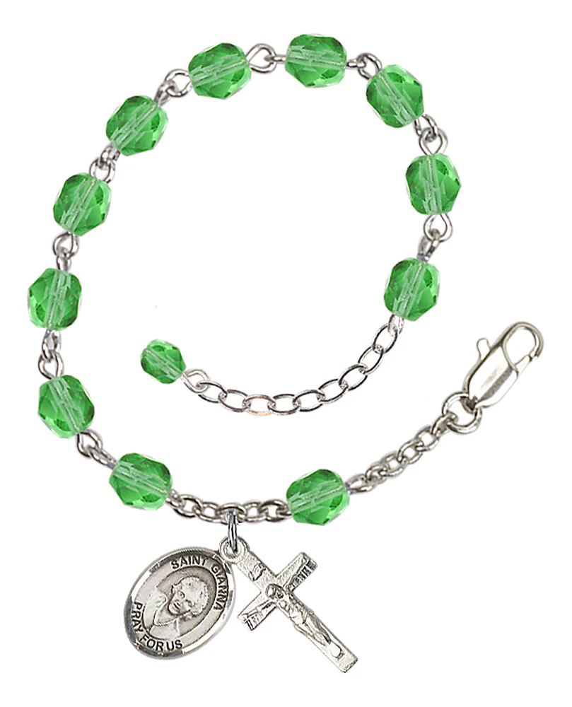 St. Gianna Beretta Molla Crystal Birthstone Rosary Bracelet - Multiple Birthstones - Image 7
