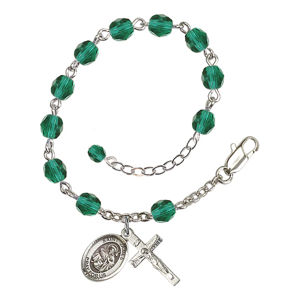 St. James the Greater Crystal Birthstone Rosary Bracelet - Multiple Birthstones - Image 11