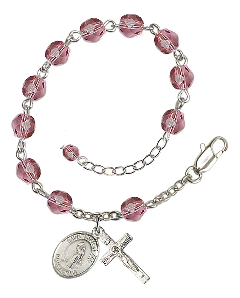 St. Joan of Arc Crystal Birthstone Rosary Bracelet - Multiple Birthstones - Image 12