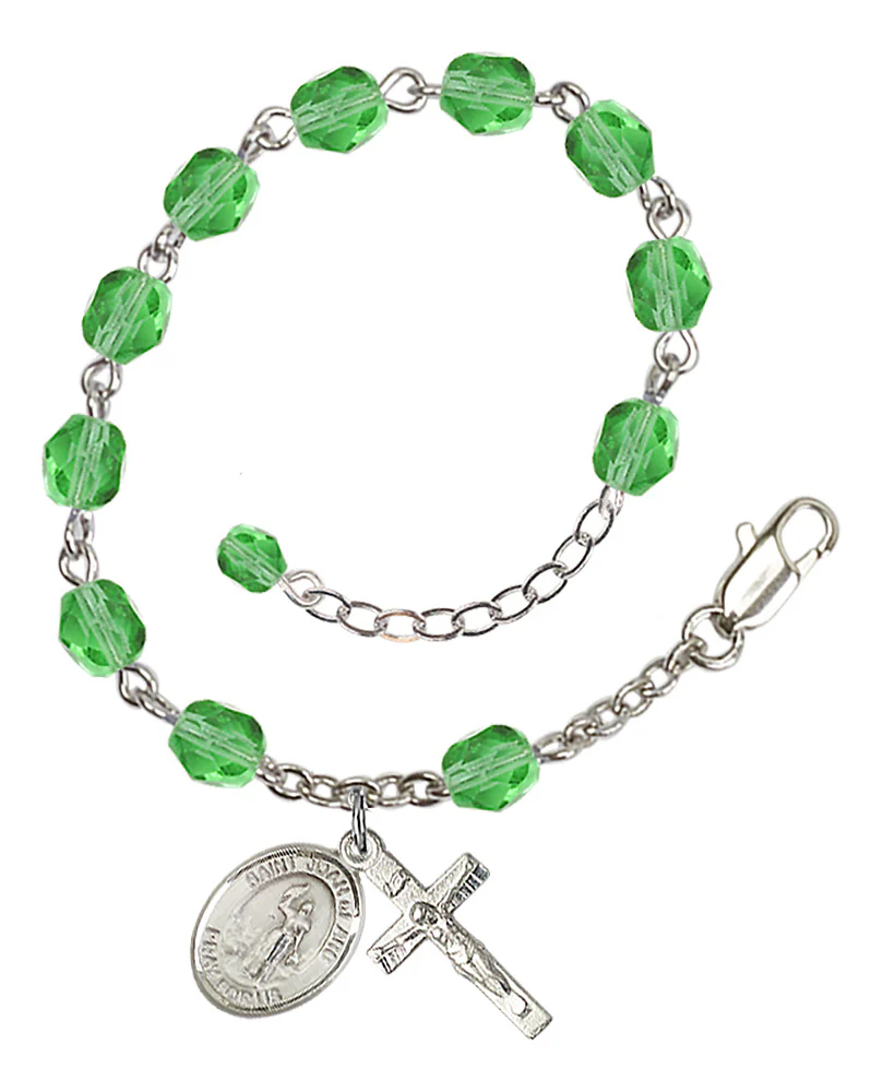 St. Joan of Arc Crystal Birthstone Rosary Bracelet - Multiple Birthstones - Image 5