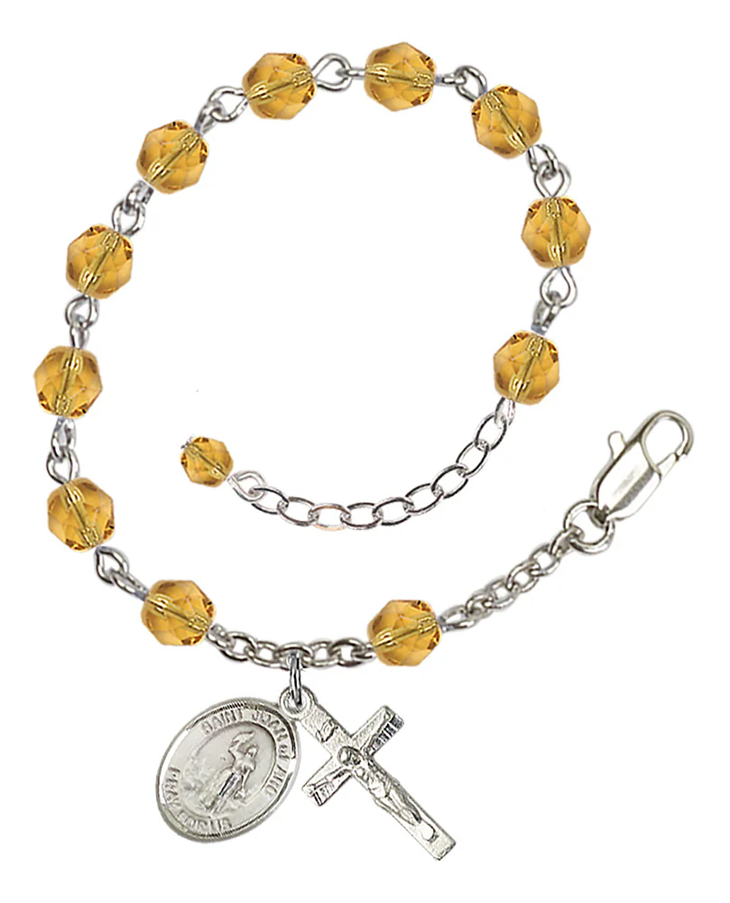 St. Joan of Arc Crystal Birthstone Rosary Bracelet - Multiple Birthstones - Image 7