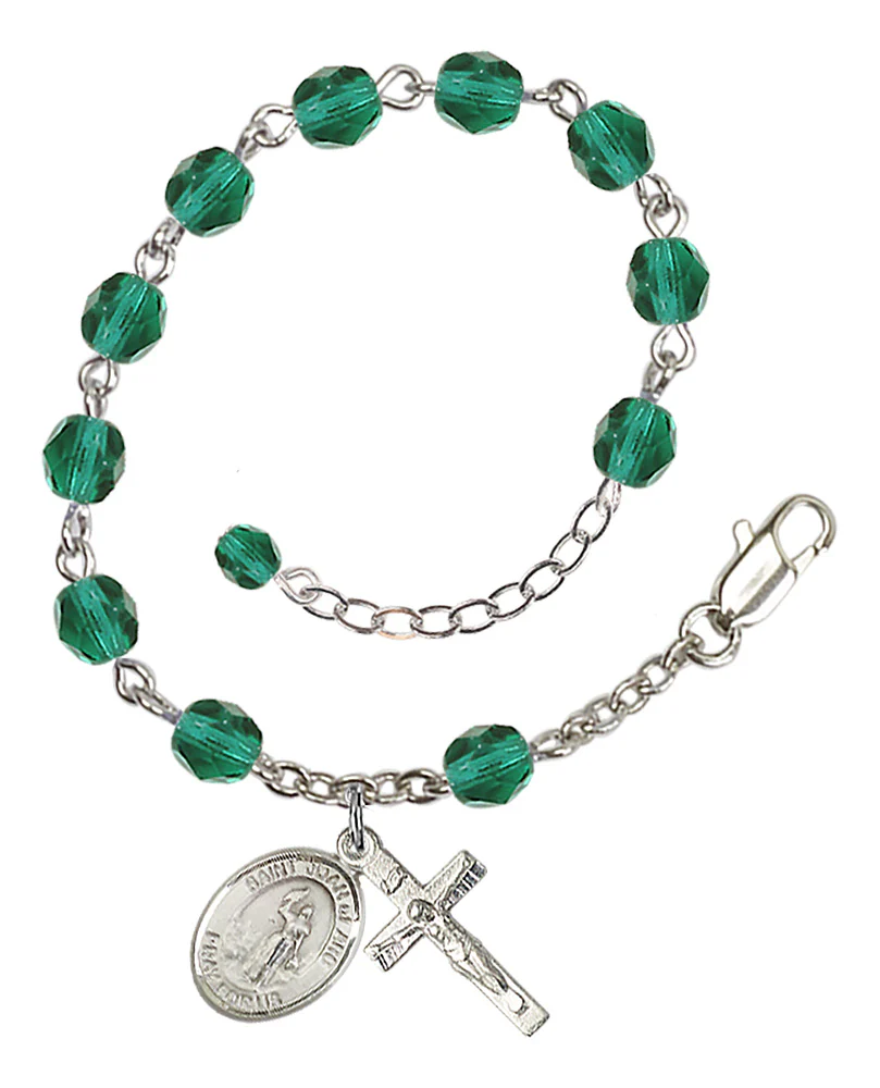 St. Joan of Arc Crystal Birthstone Rosary Bracelet - Multiple Birthstones - Image 8