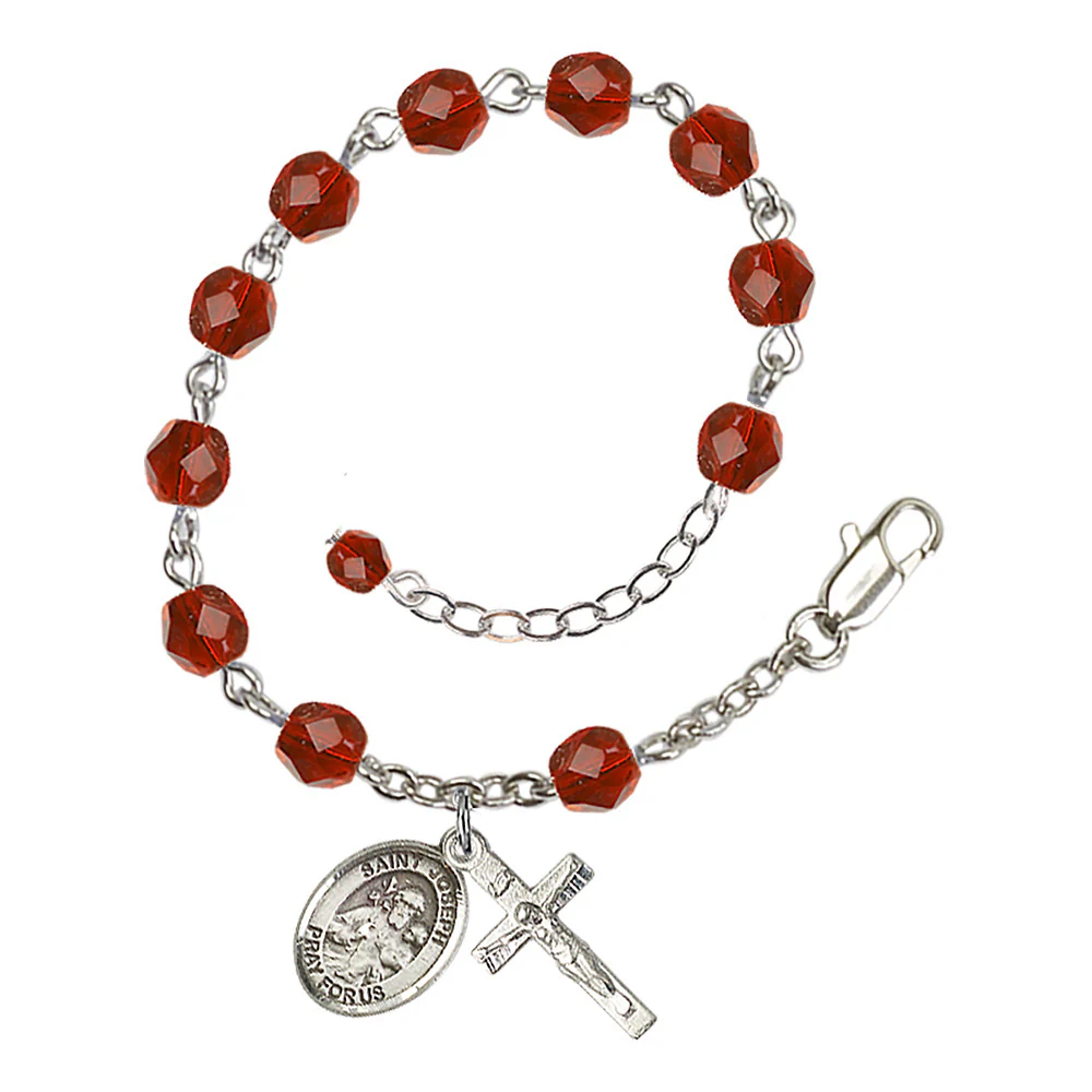 St. Joseph Birthstone Rosary Bracelet - Multiple Birthstones - Image 10