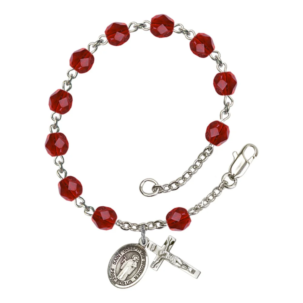 St. Joseph The Worker Crystal Birthstone Rosary Bracelet - Multiple Birthstones - Image 11
