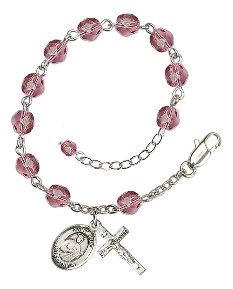 St. Jude Thaddeus Crystal Birthstone Rosary Bracelet - Multiple Birthstones - Image 10