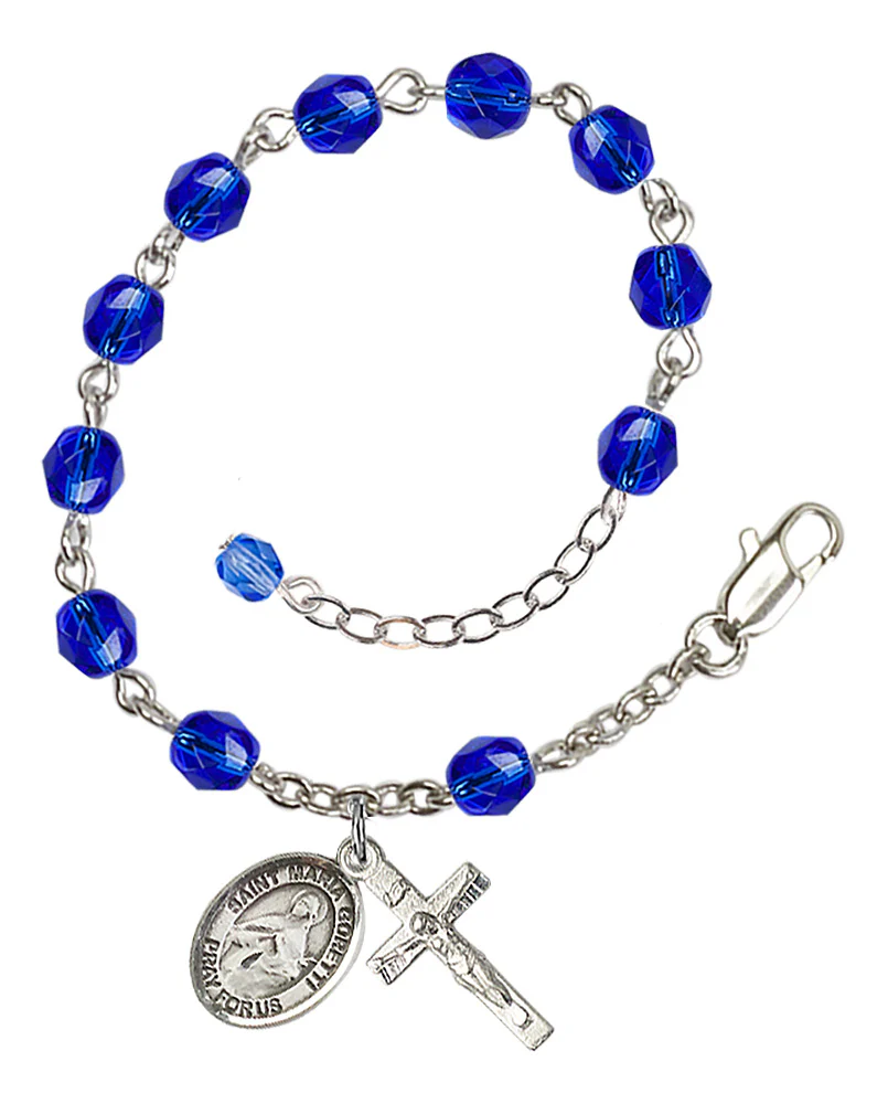 St. Maria Goretti Crystal Birthstone Rosary Bracelet - Multiple Birthstones - Image 5