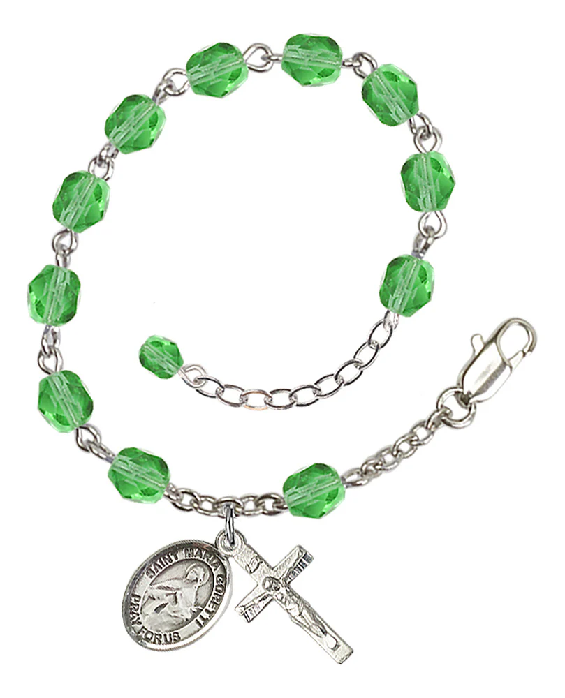 St. Maria Goretti Crystal Birthstone Rosary Bracelet - Multiple Birthstones - Image 8