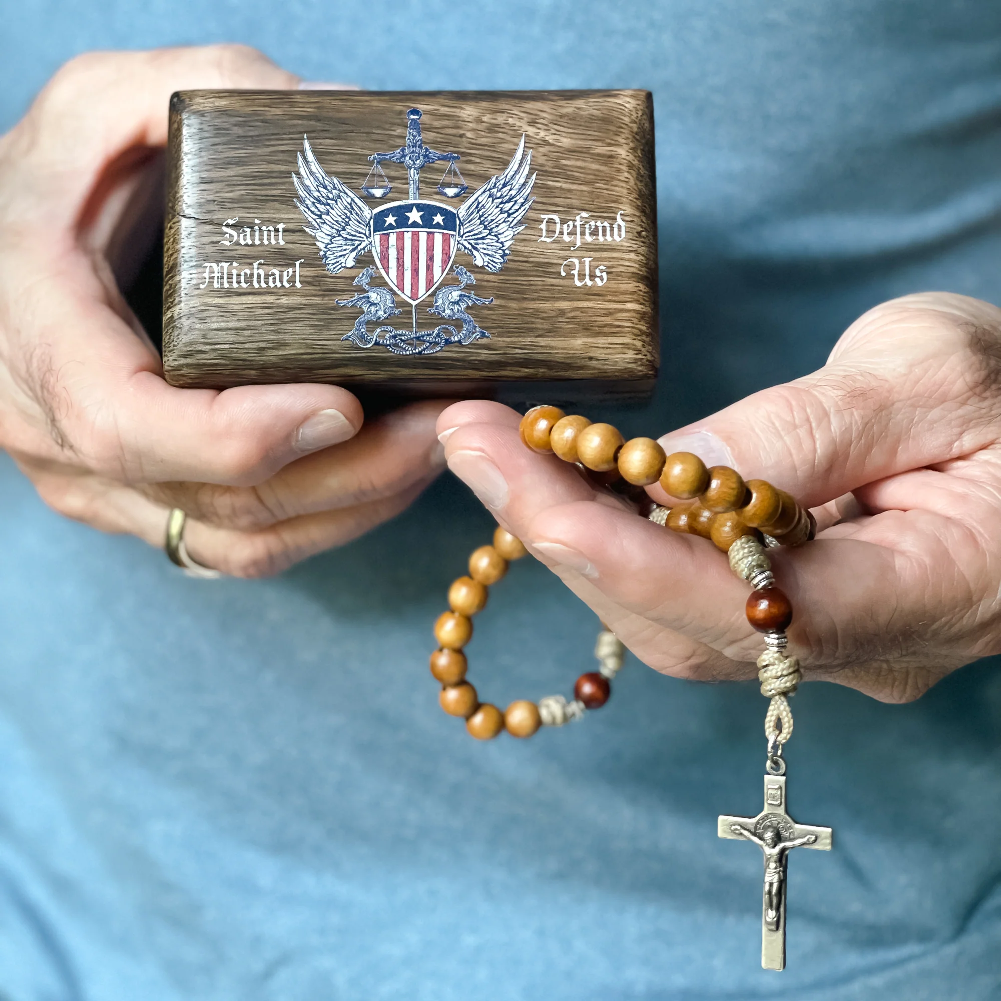 St. Michael Defend Us Rosary Box - Image 4