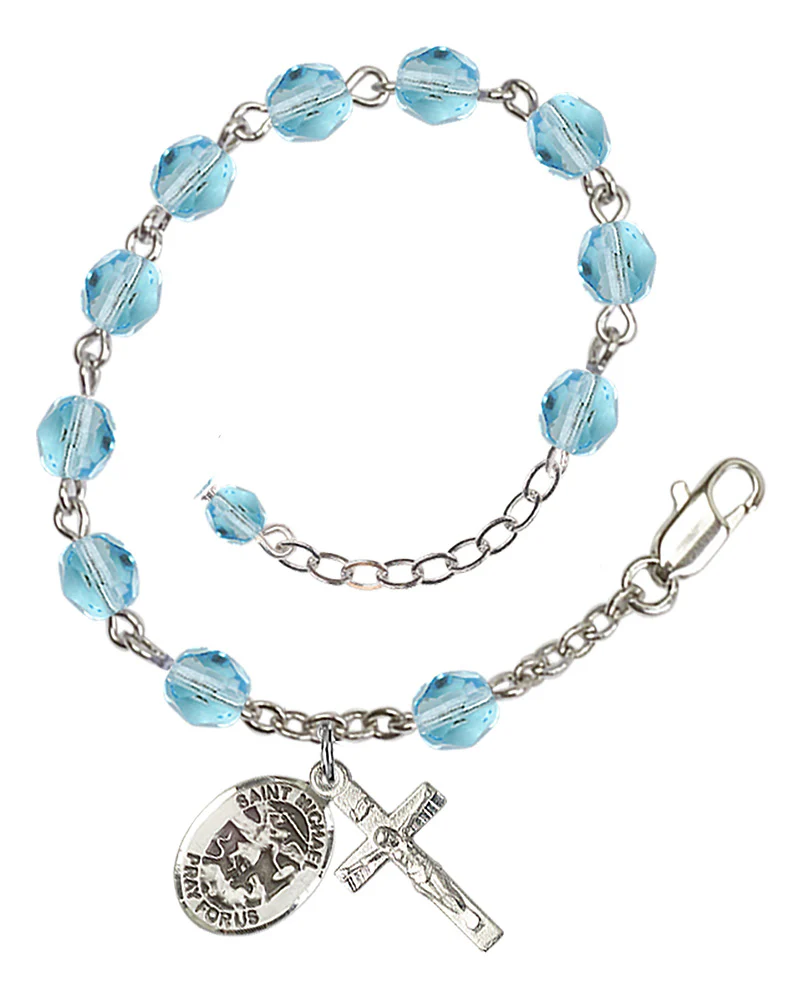 St. Michael the Archangel Crystal Birthstone Rosary Bracelet - Multiple Birthstones - Image 11