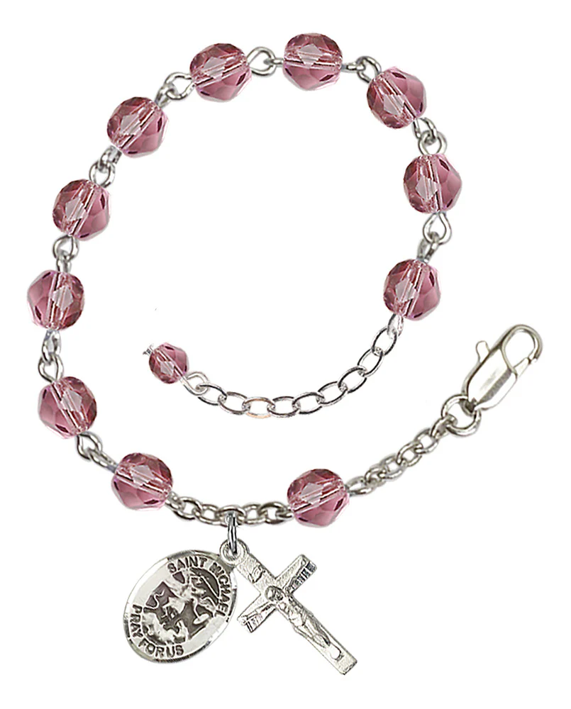 St. Michael the Archangel Crystal Birthstone Rosary Bracelet - Multiple Birthstones - Image 12