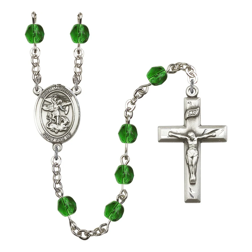 St. Michael the Archangel Crystal Birthstone Rosary - Multiple Birthstones