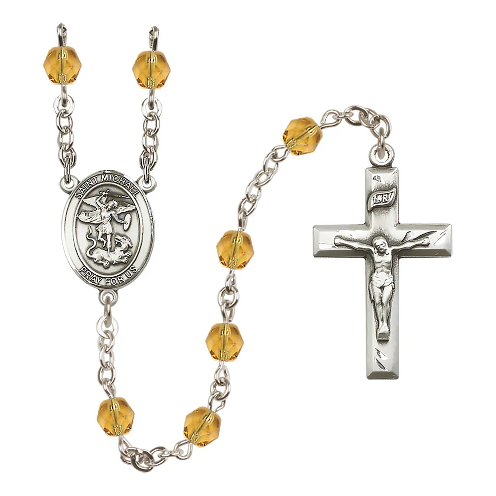 St. Michael the Archangel Crystal Birthstone Rosary - Multiple Birthstones - Image 11
