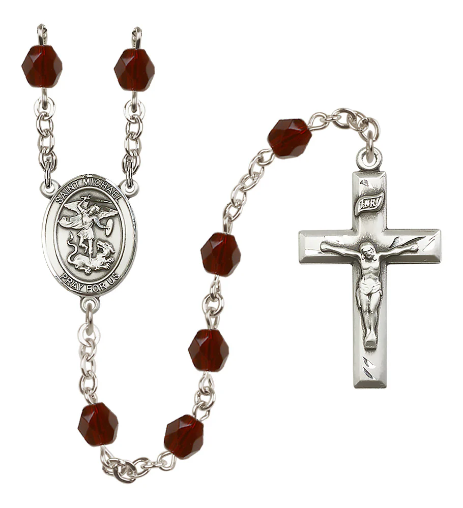 St. Michael the Archangel Crystal Birthstone Rosary - Multiple Birthstones - Image 3