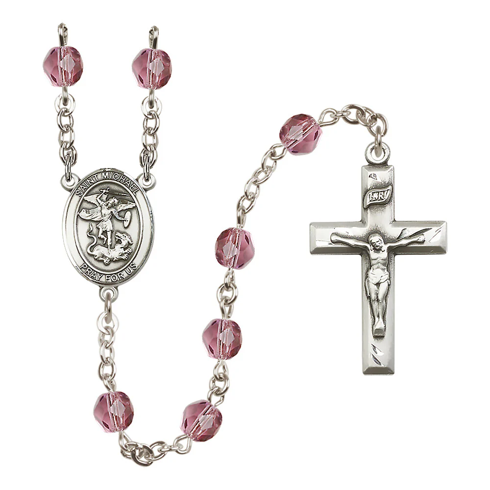 St. Michael the Archangel Crystal Birthstone Rosary - Multiple Birthstones - Image 4