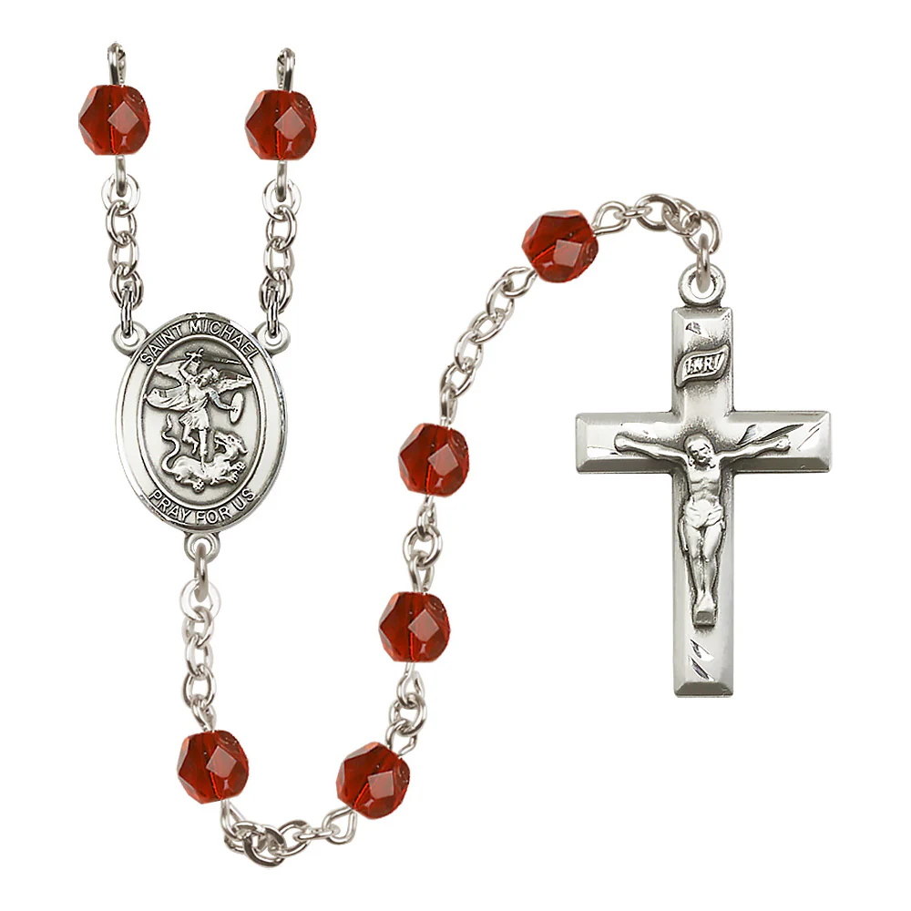 St. Michael the Archangel Crystal Birthstone Rosary - Multiple Birthstones - Image 9