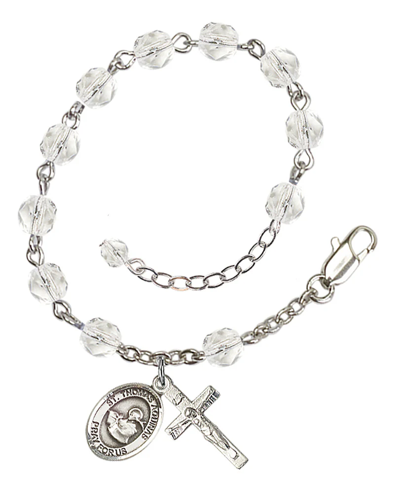 St. Thomas Aquinas Crystal Birthstone Rosary Bracelet - Multiple Birthstones - Image 12