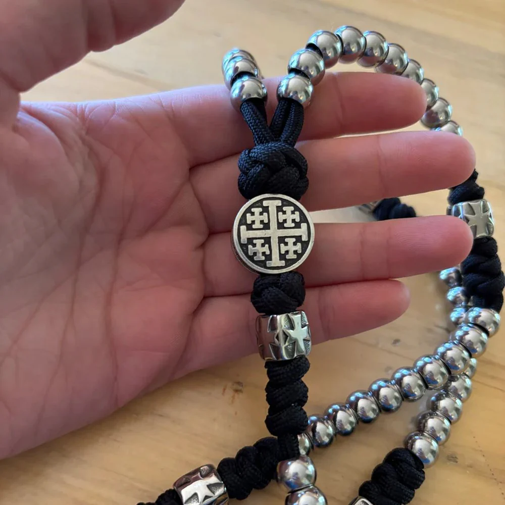 Stainless Steel Jerusalem Cross & St. Benedict Rosary - Image 3