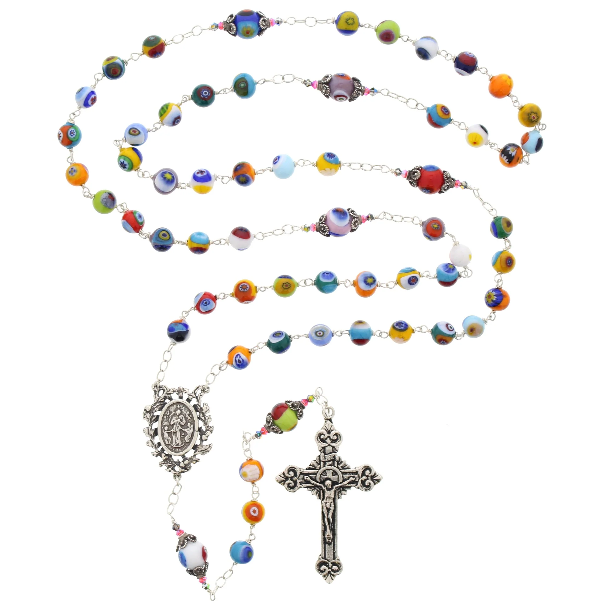 Sterling Silver Genuine Murano Italian Glass Rosary - Image 2