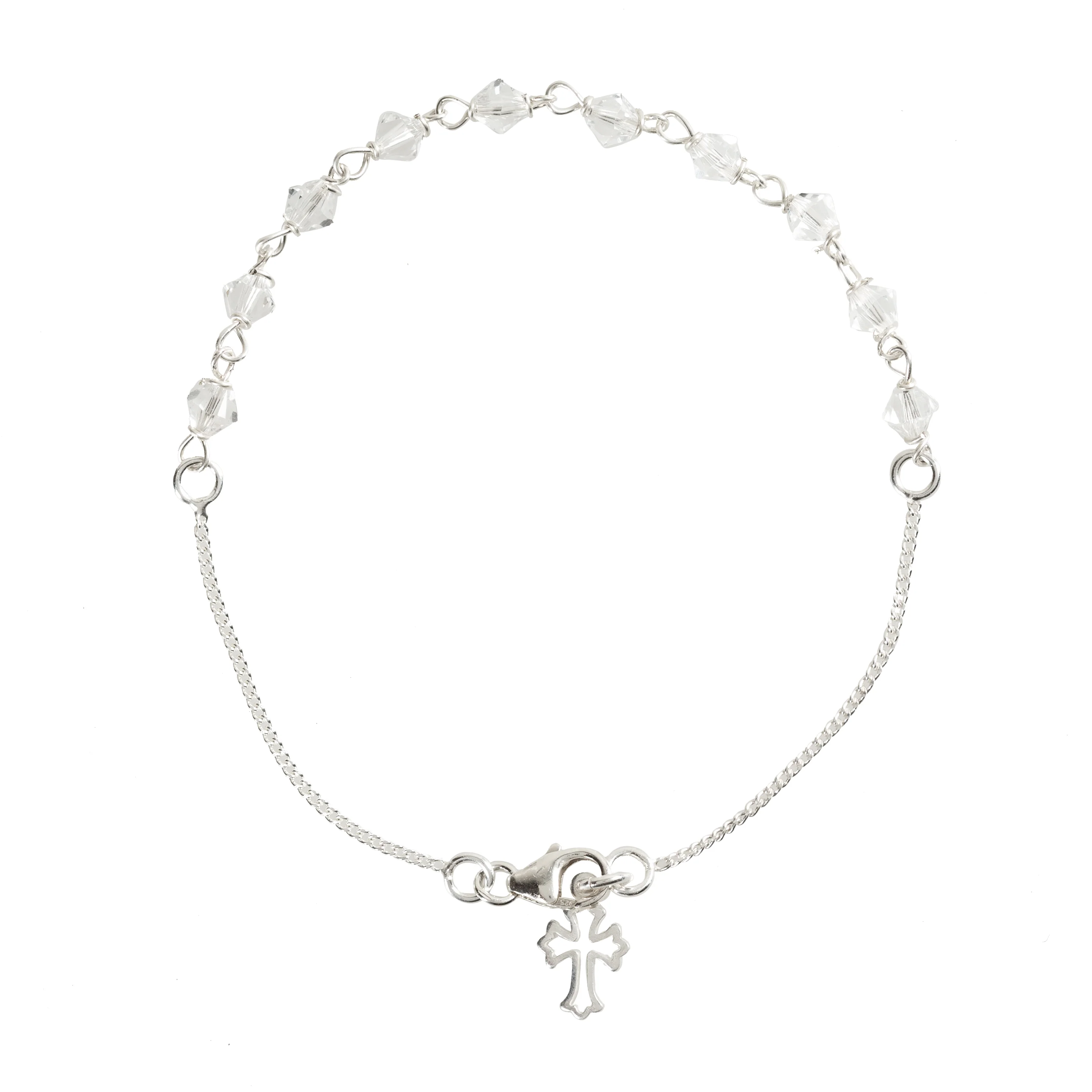 Swarovski Sterling and Clear Crystal Rosary Bracelet - Image 2
